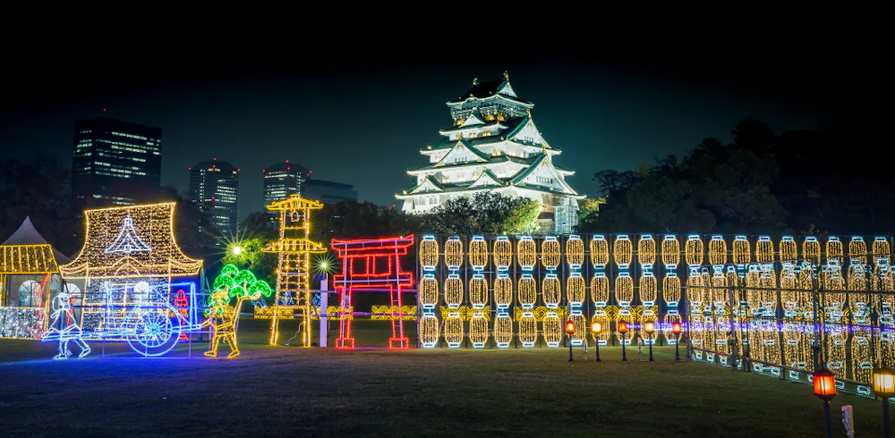 Osaka Castle night illumination