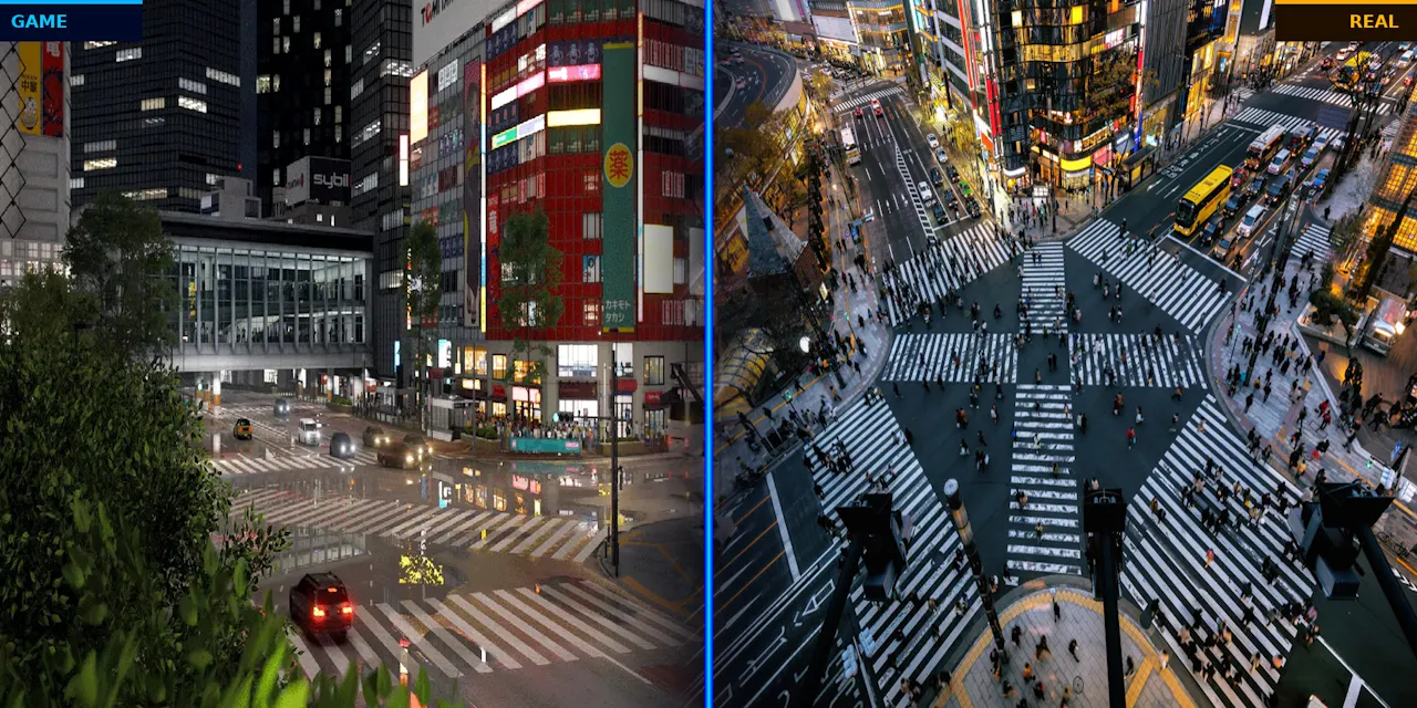 Shibuya Crossing in Forza Horizon 6 vs. Real Life