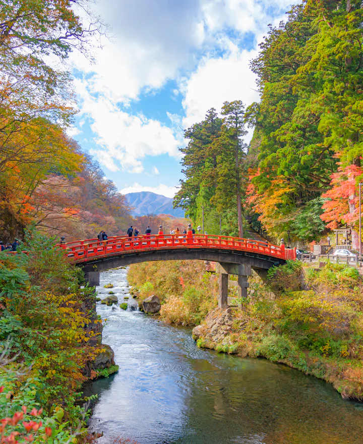 Shinkyo Bridge in Autumn, Nikko, Tochigi, Japan Shinkyo Bridge in Autumn, Nikko, Tochigi, Japan