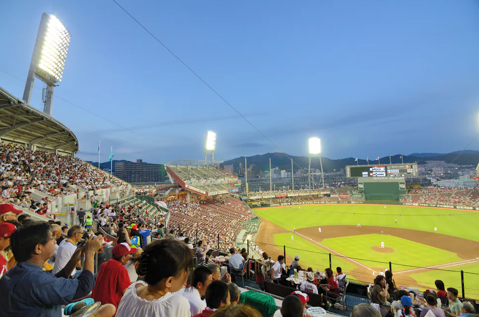 Mazda Stadium in Hiroshima, Japan Mazda Stadium in Hiroshima, Japan