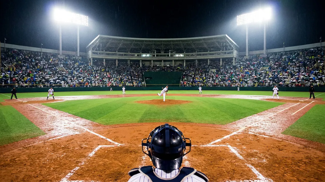 Japan baseball field/stadium at night japan baseball field/stadium at night