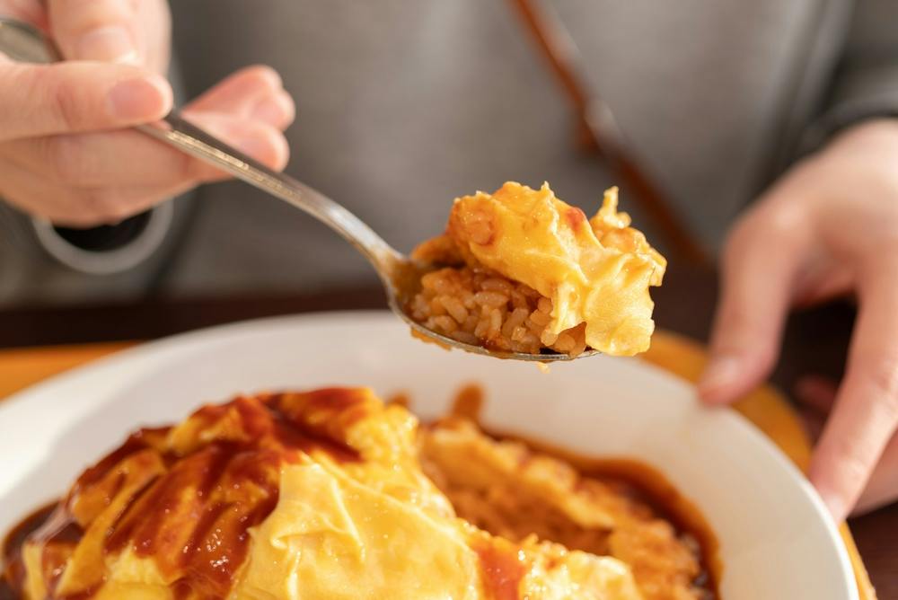 Eating Omurice