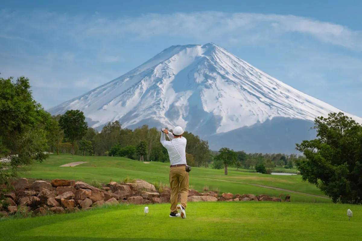 golf course with Fuji mt golf course with Fuji mt