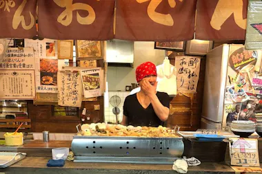 Oden counter at a long-running Akabane oden shop