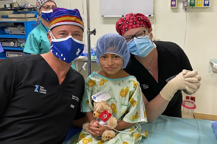 Dr. Piazza with a patient