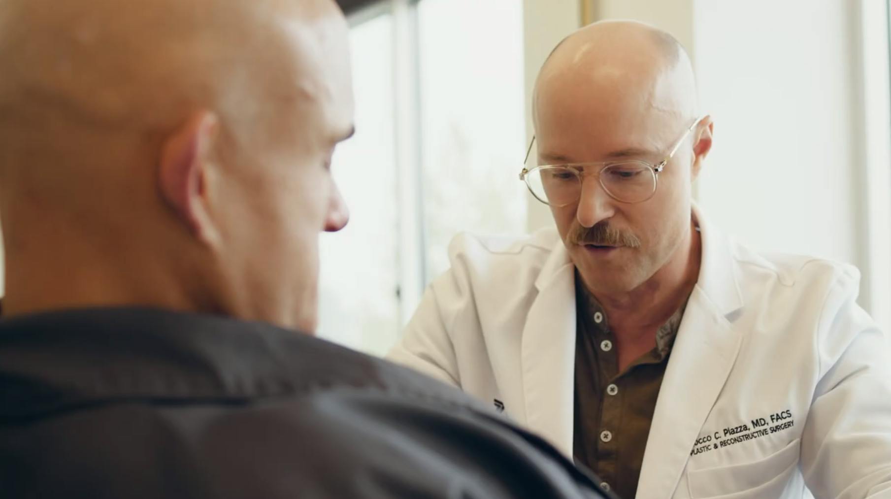 Dr. Piazza with a male patient