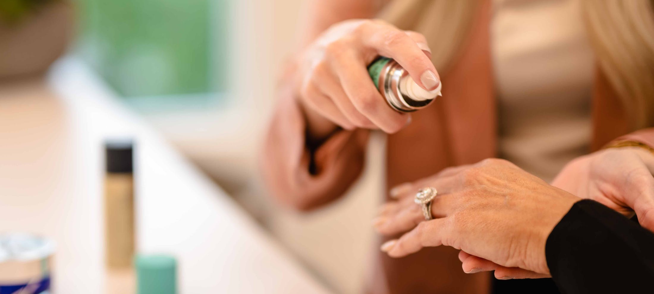 Woman getting treatment on her hands