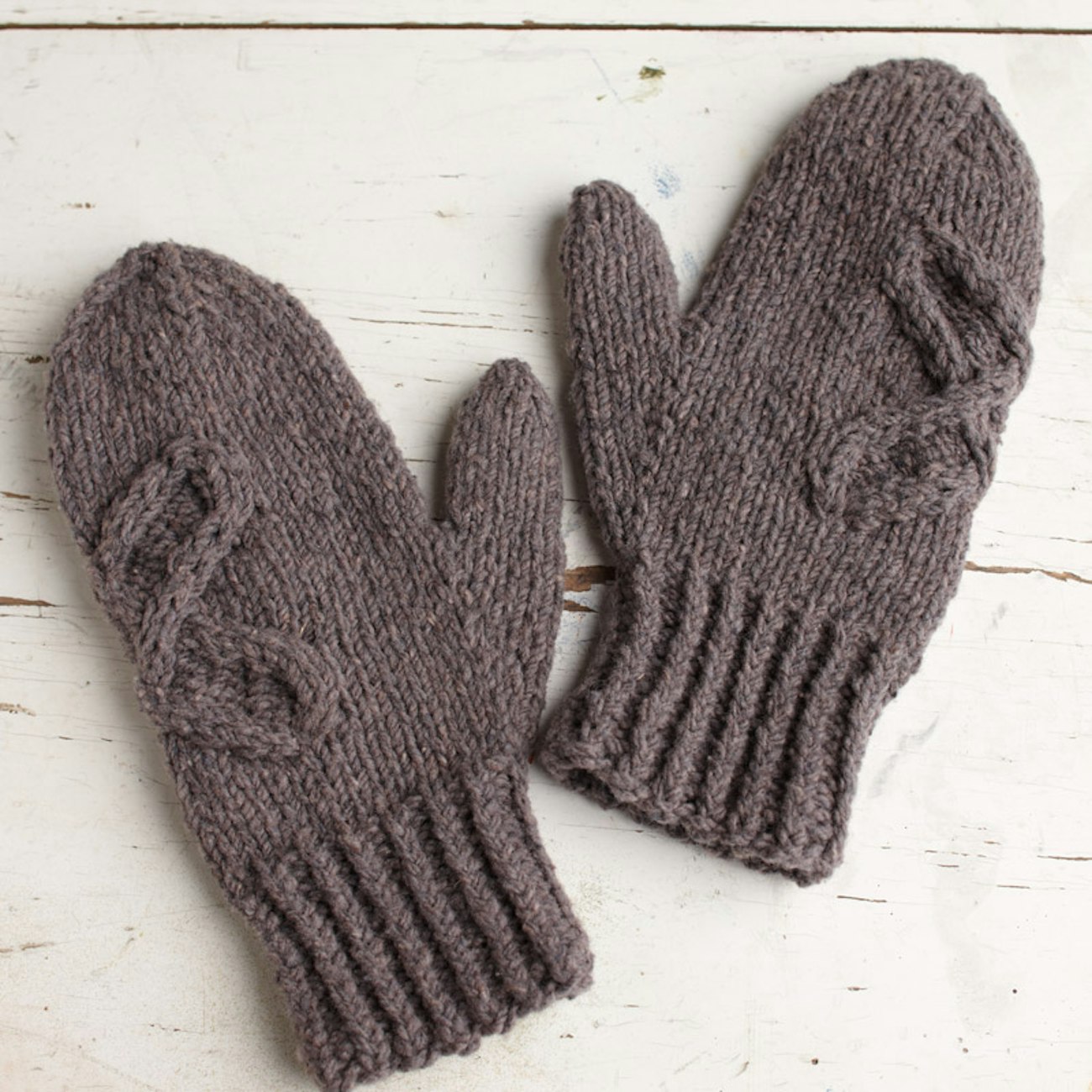 To knit Star Athena’s Columbia Mittens in a different small-batch yarn, make sure the cable motif stays at a scale large enough to see. Photo by Joe Coca