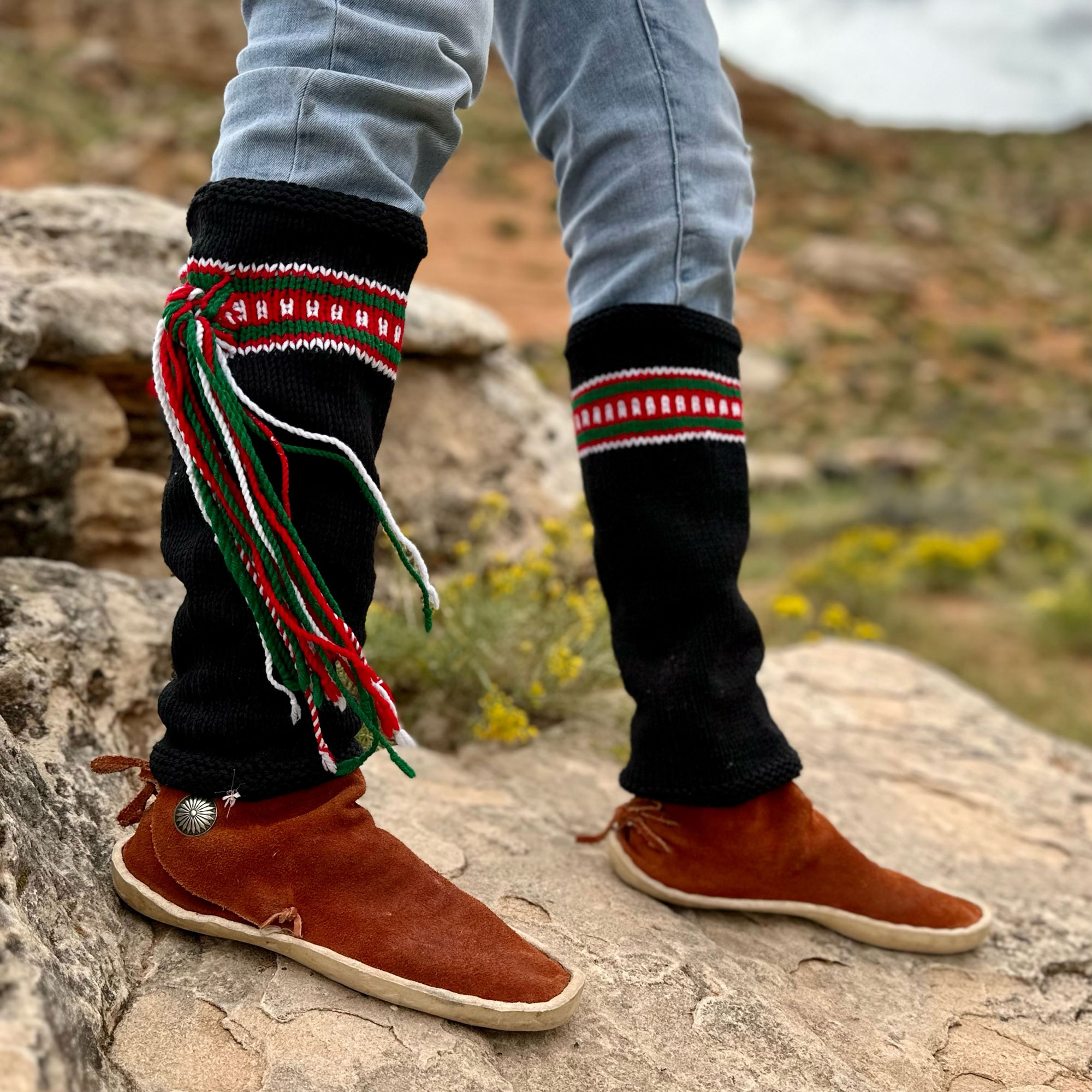 Navajo moccasins with leggings discount
