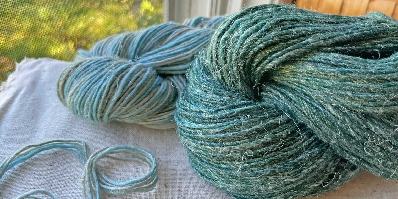 Milo, a singles of 65% Merino/35% flax from Manos del Uruguay—perfect for a fall knit. Photos by Kate Larson