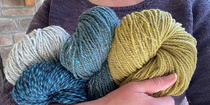 skeins of wooly yarn