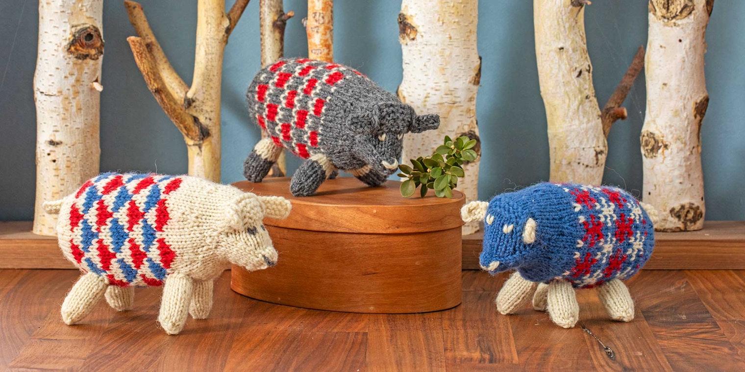 colorful knitted sheep