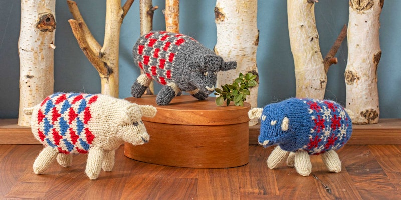 colorful knitted sheep