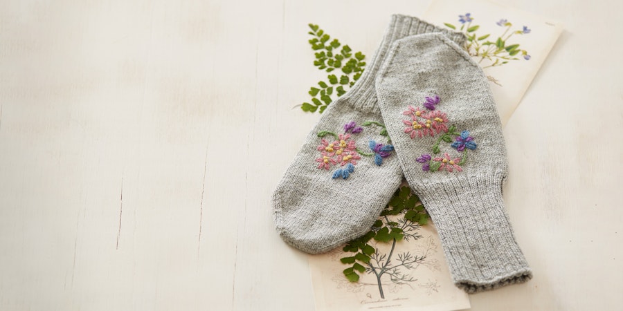 embroidered mittens