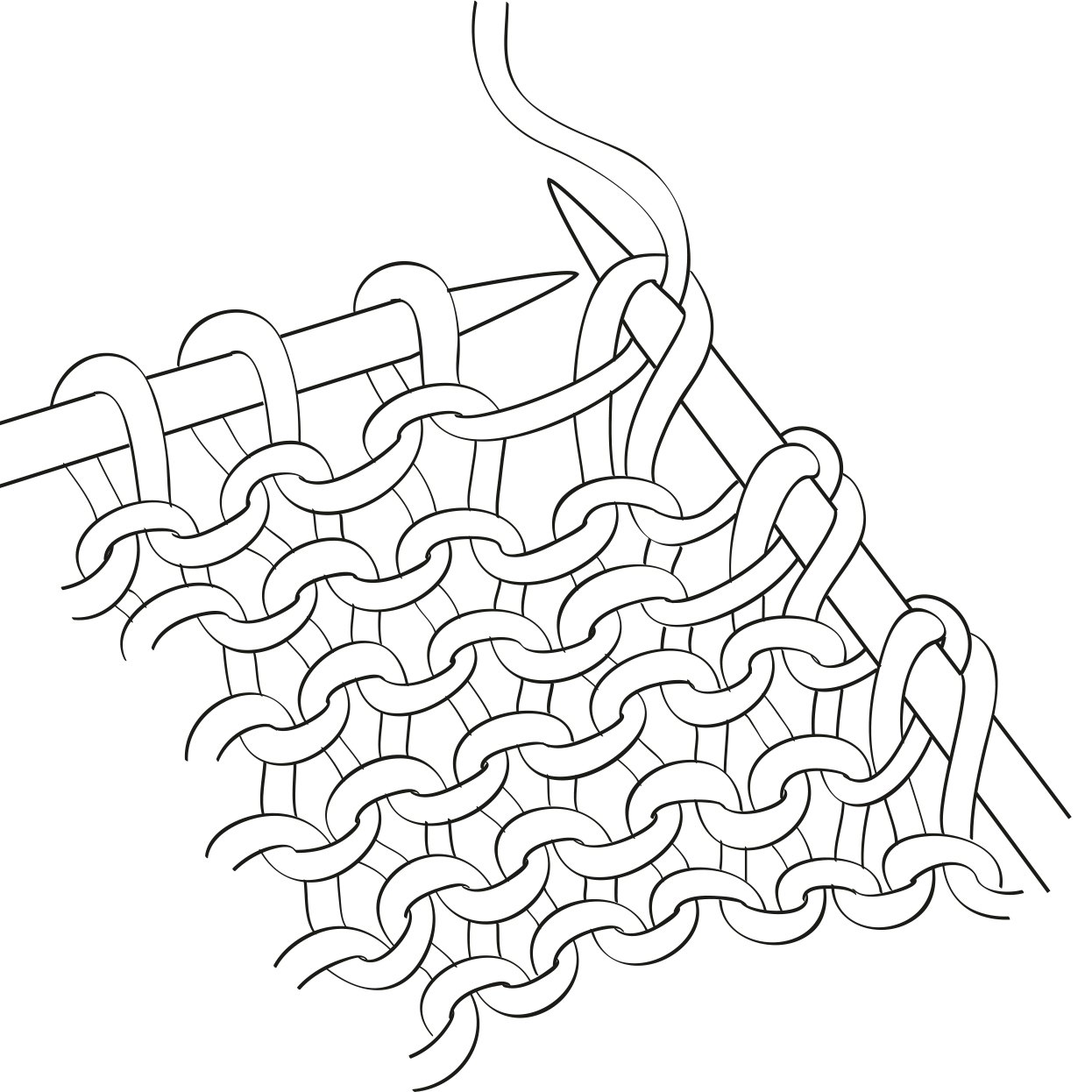 Step 1: Roll the stitch over the needle to create the double stitch