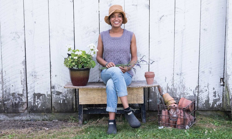 lavender knitted top