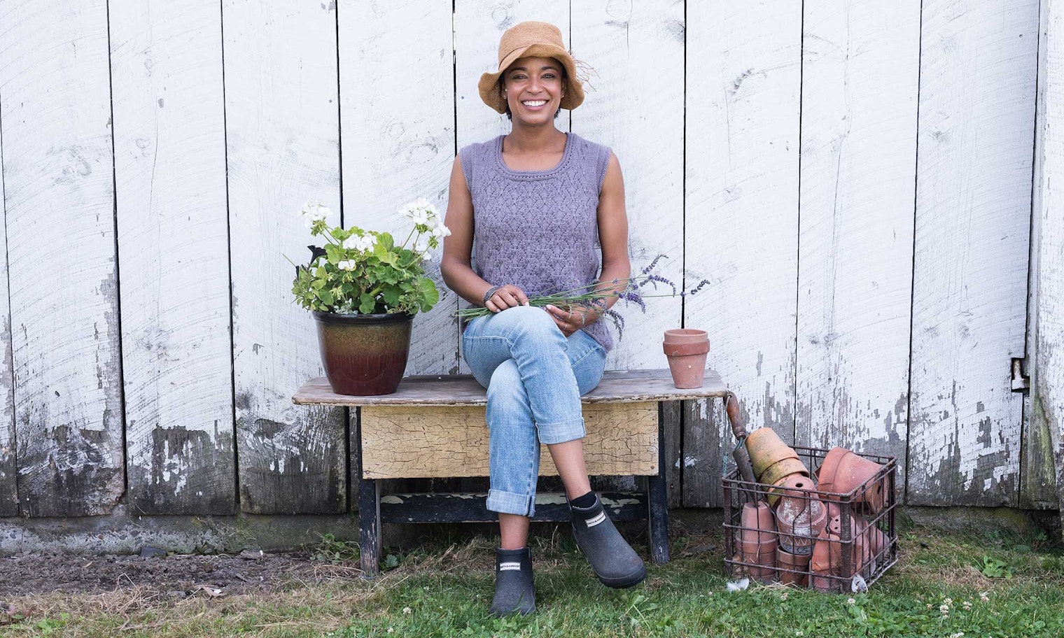 lavender knitted top