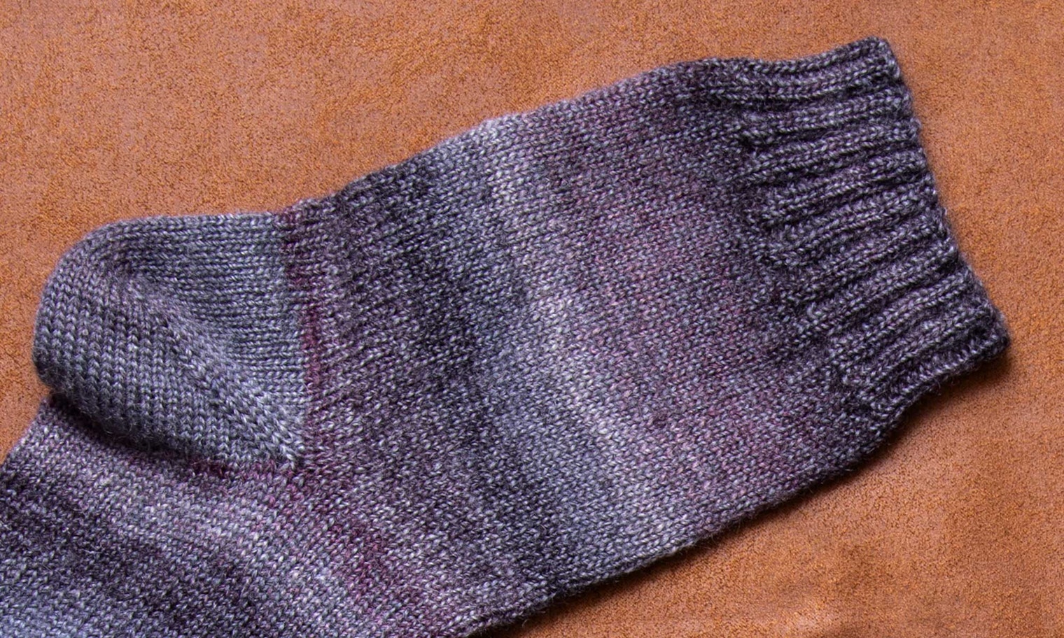 purple knitted socks