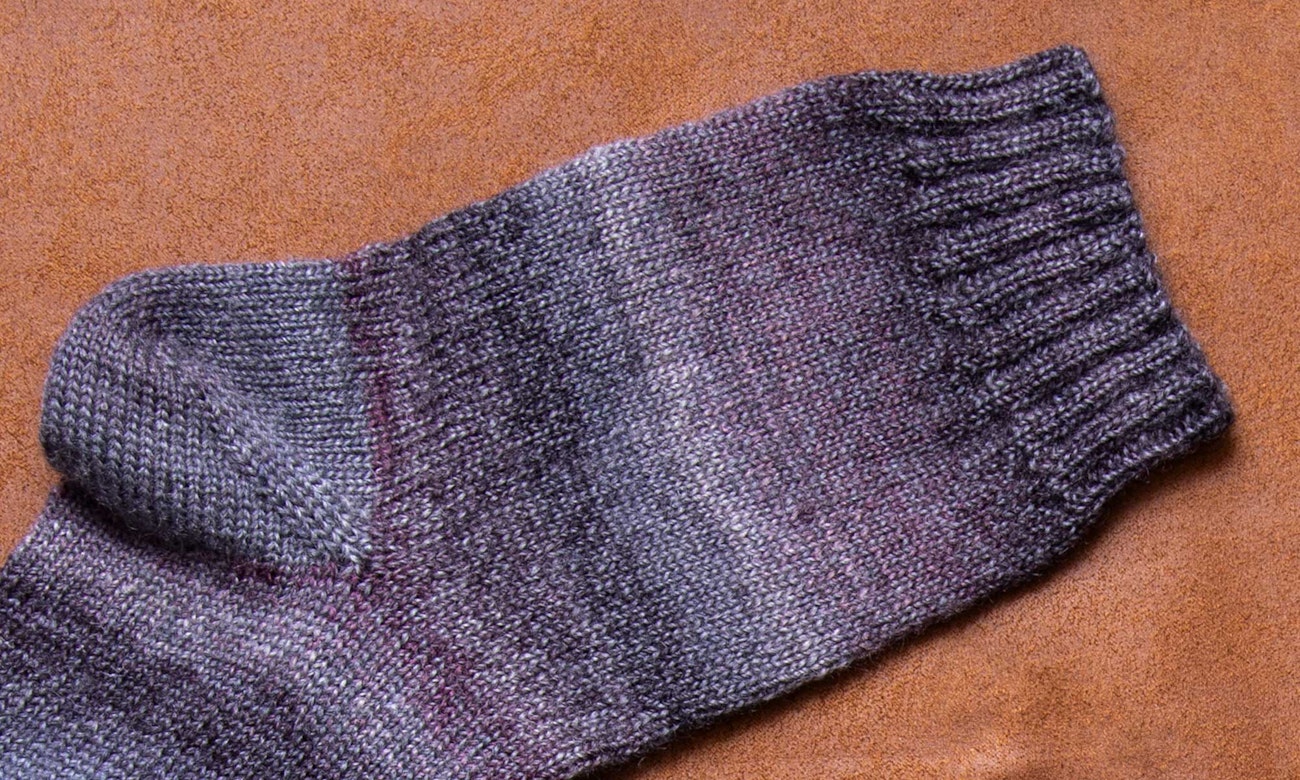 purple knitted socks