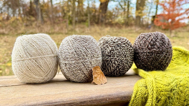 balls of brown yarn