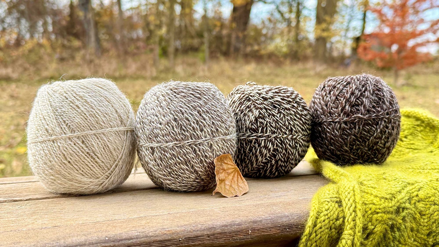 balls of brown yarn