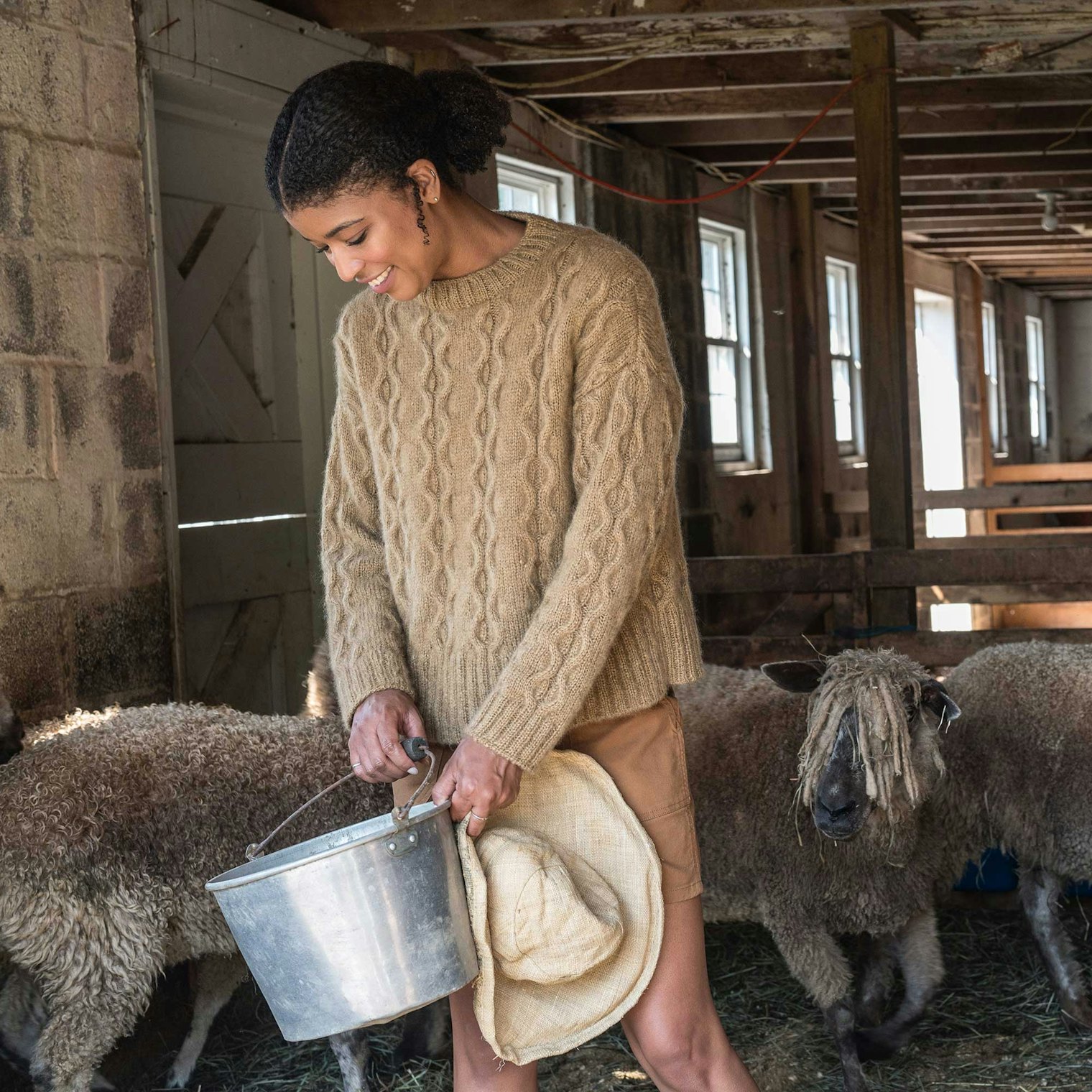 Tayler Harris used a sloped bind-off technique for her beautiful Rakaia Pullover. Photo by Gale Zucker