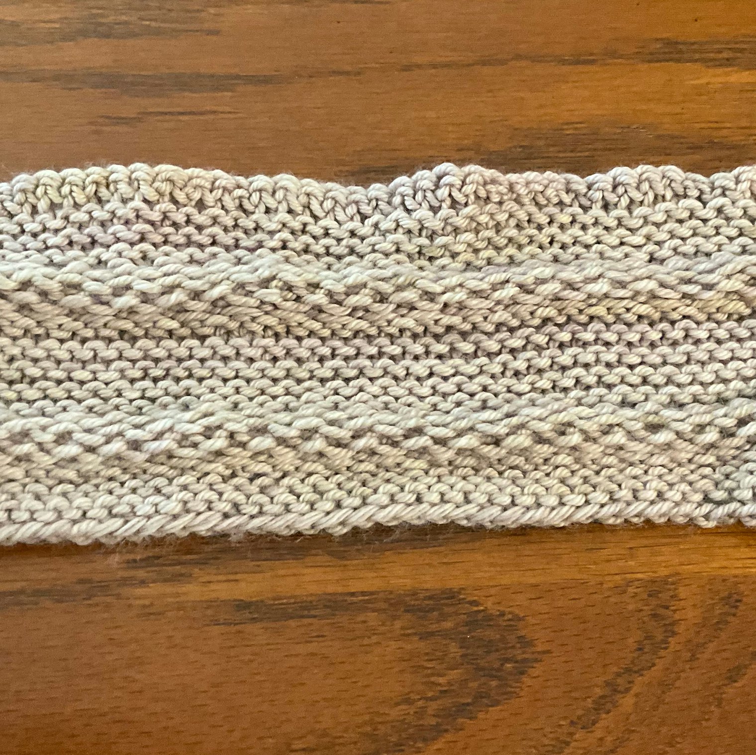 Wrong side of the slip-stitch pattern