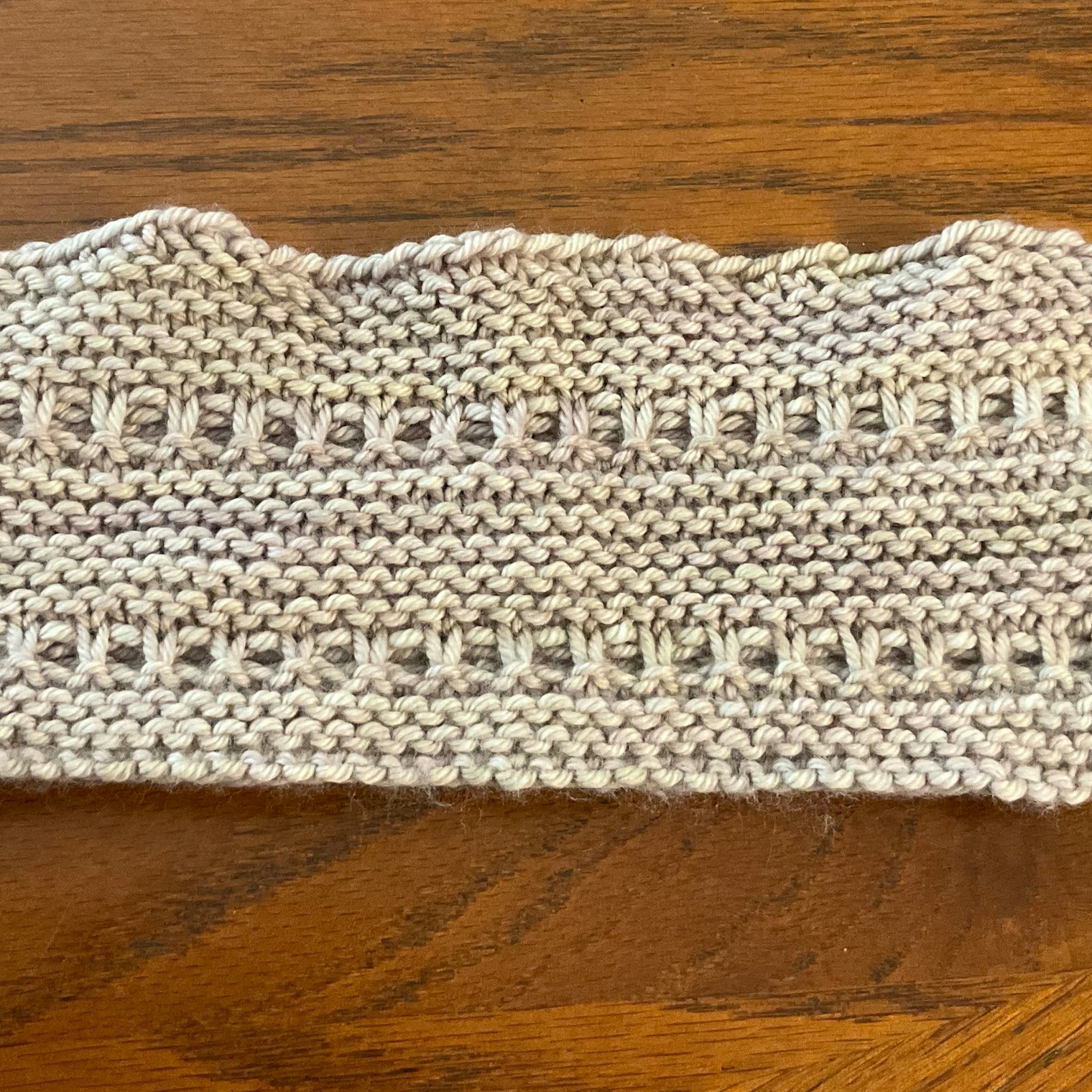 Right side of the slip-stitch pattern