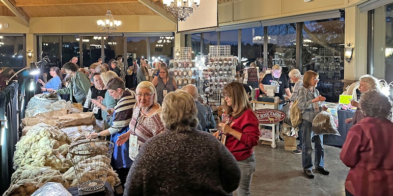 people mingling at yarn festival