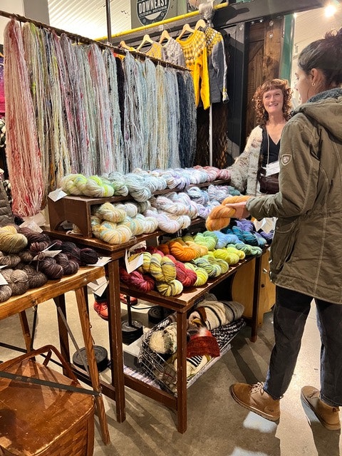 Fantastic Farm yarn handspinner Christina Boucher from Maine