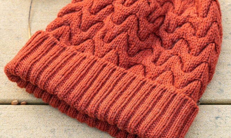 orange knitted hat