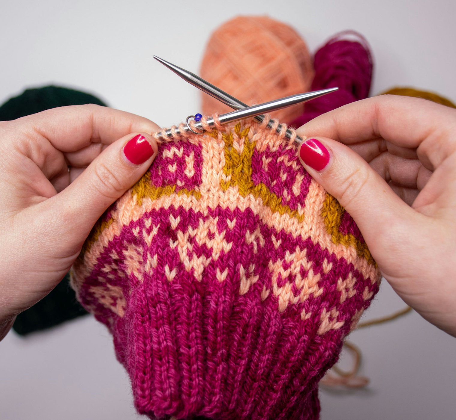 Megan's Doodle hat in progress.