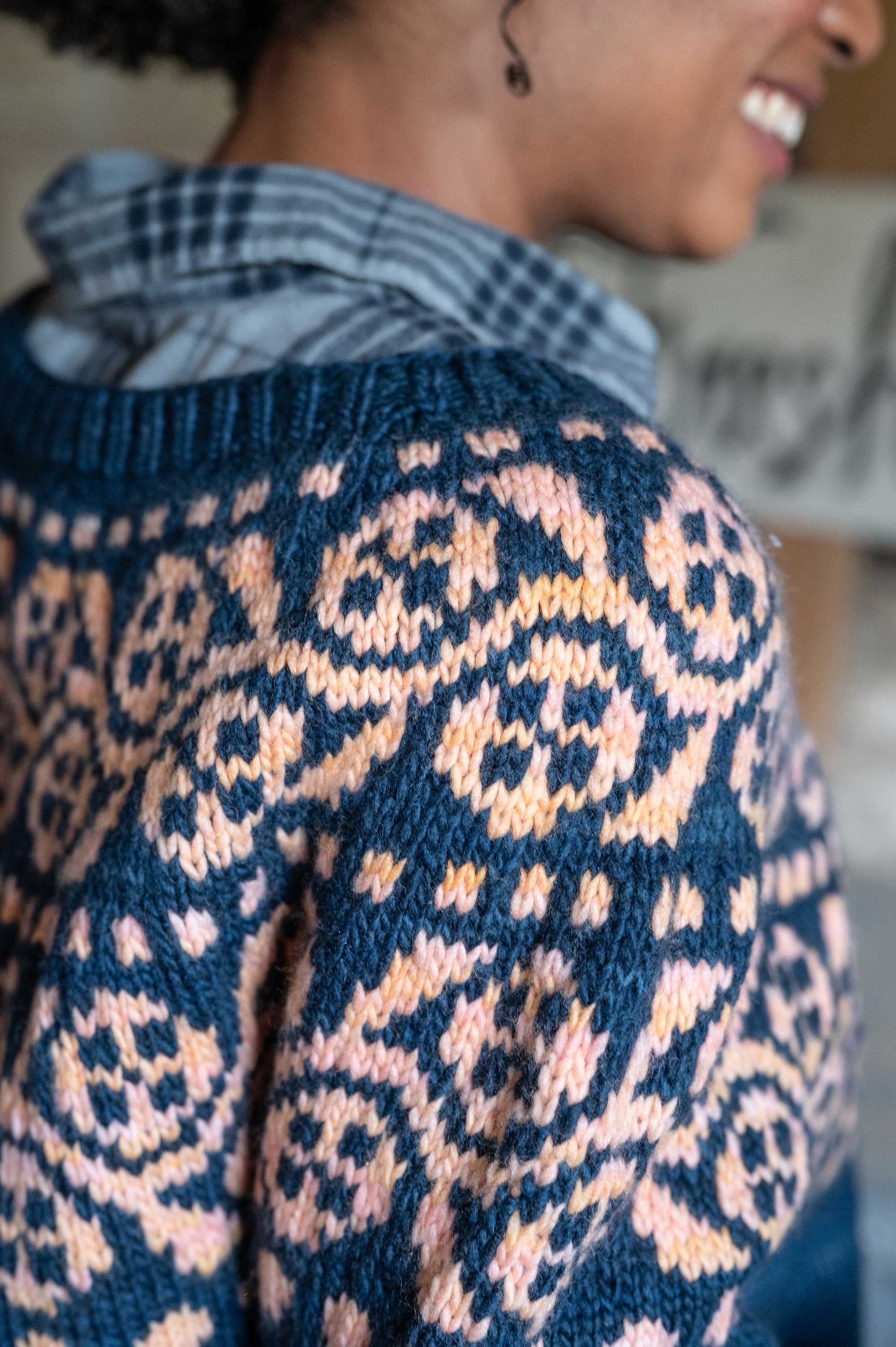 Swatching Bold Blooms with the Clematis Yoke Pullover | Farm