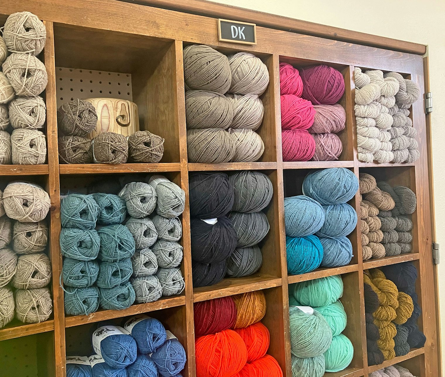 Left to right: My LYS displays a wide array of Brusca and Wooldreamers colorways.
