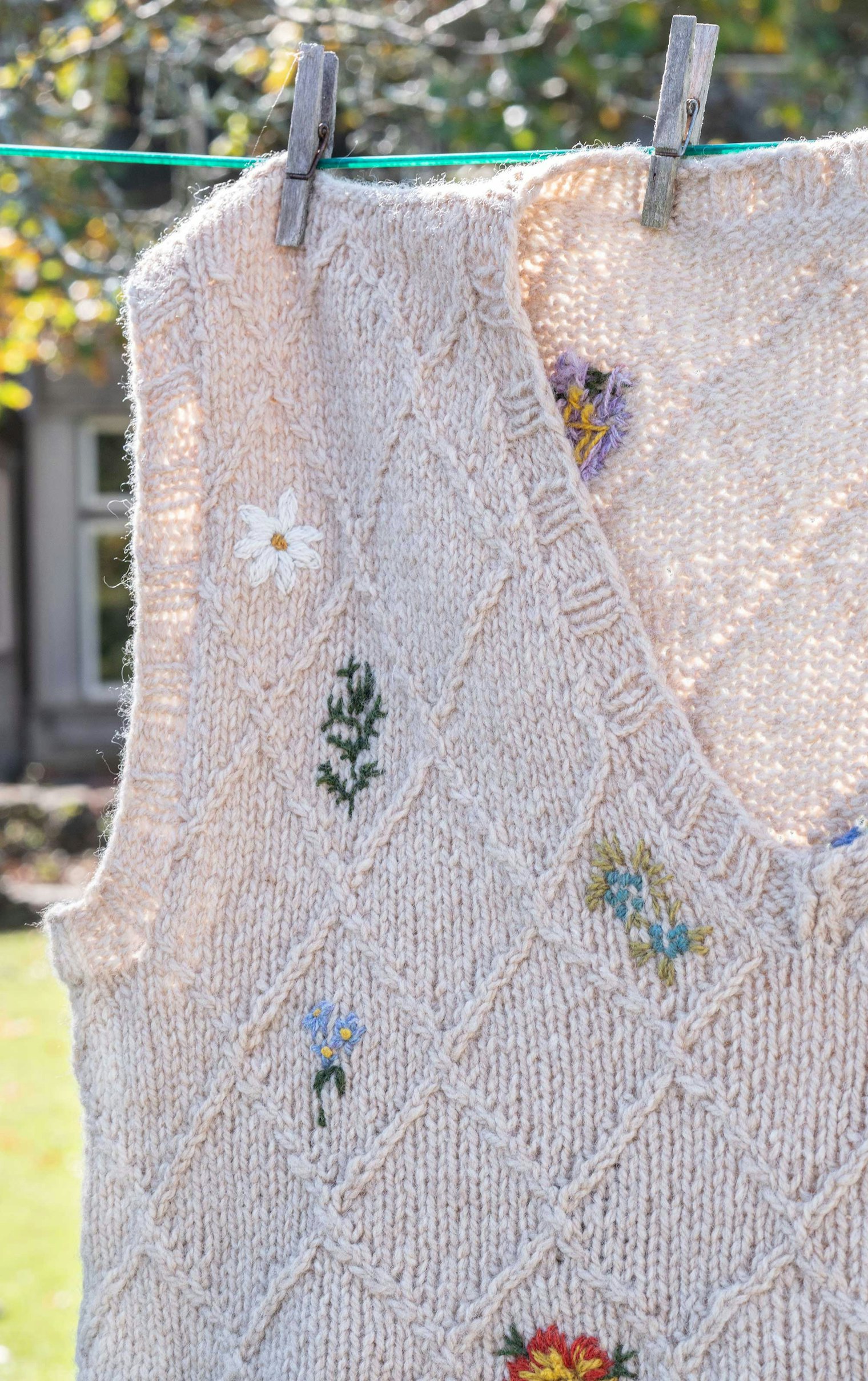 Hannah used a variety of flower motifs to embellish her vest.