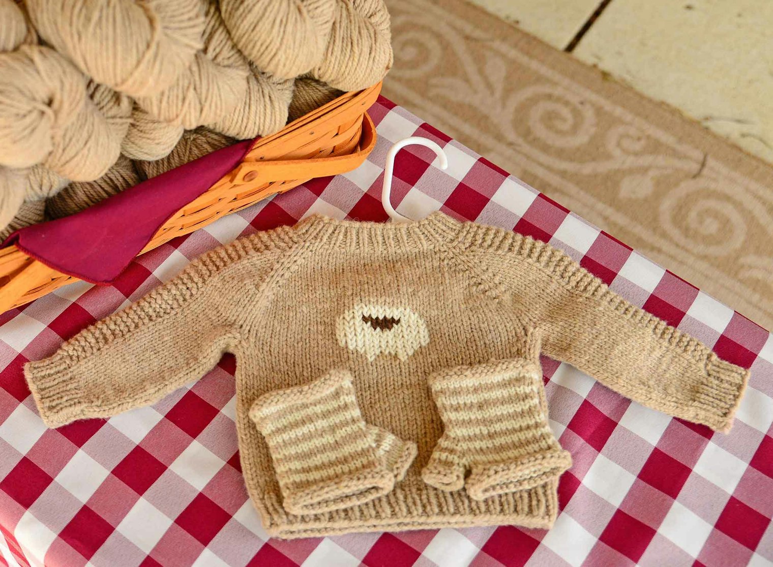 Diana enjoys knitting with her yarns because it gives her a sense of pride that their farm animals produce such wonderful yarn.
