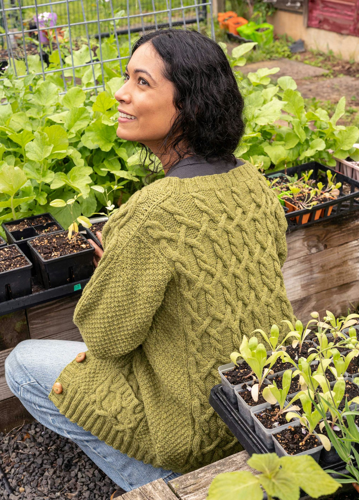 Lisa Lloyd’s Vintage Maple Cardigan is a classic, cozy sweater. Photos by Gale Zucker unless otherwise noted