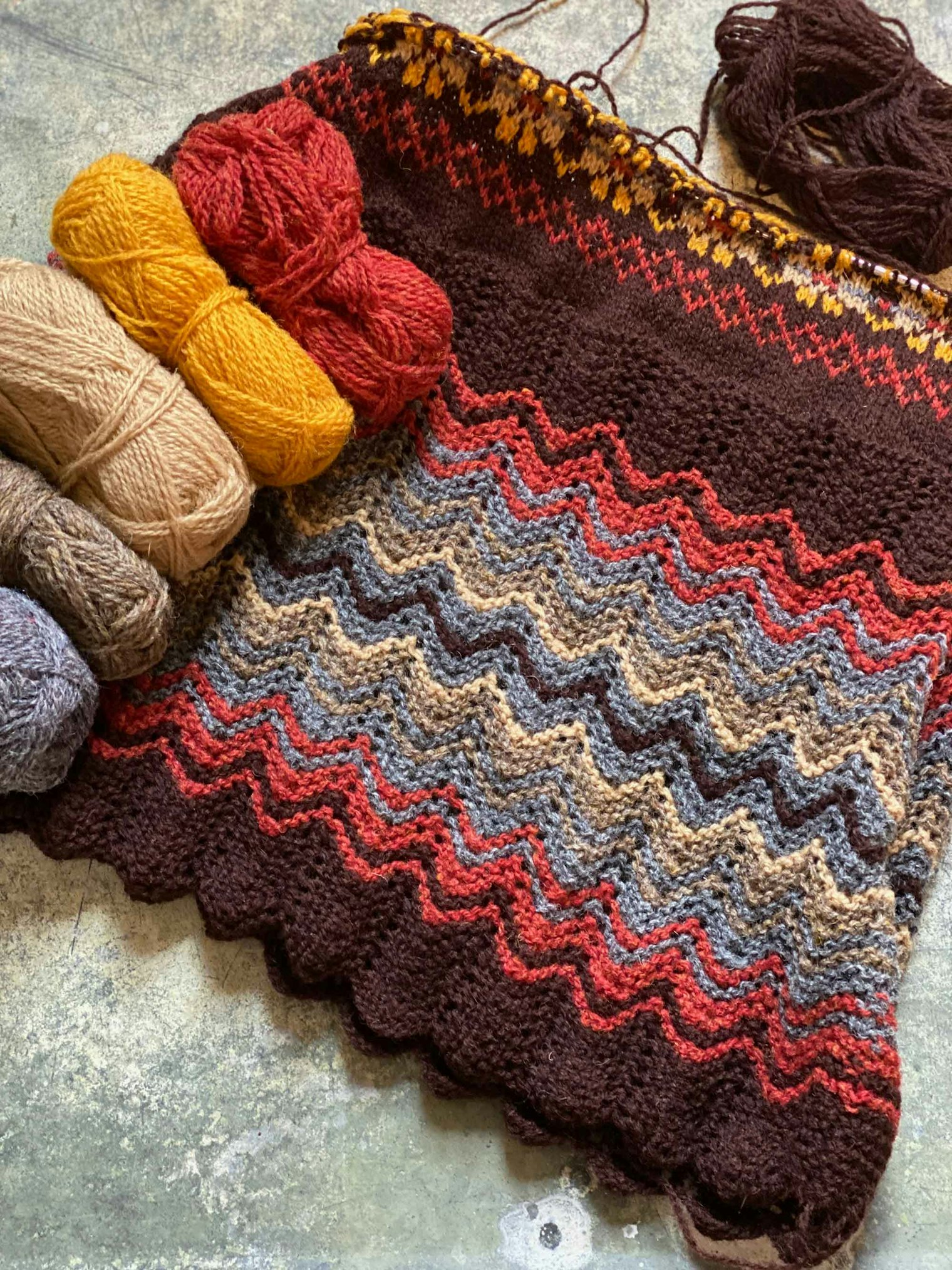 A project that incorporates Hairst on Gudrun’s needles.
