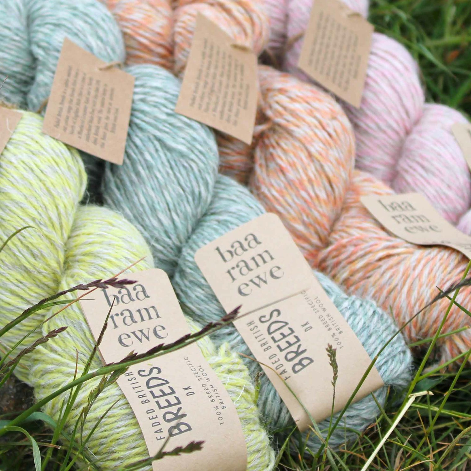 Faded British Breeds is a subtle color, blended with North of England Mule and dyed British wool. The natural kemp in the fleece gives the yarn an authentic British wool look.