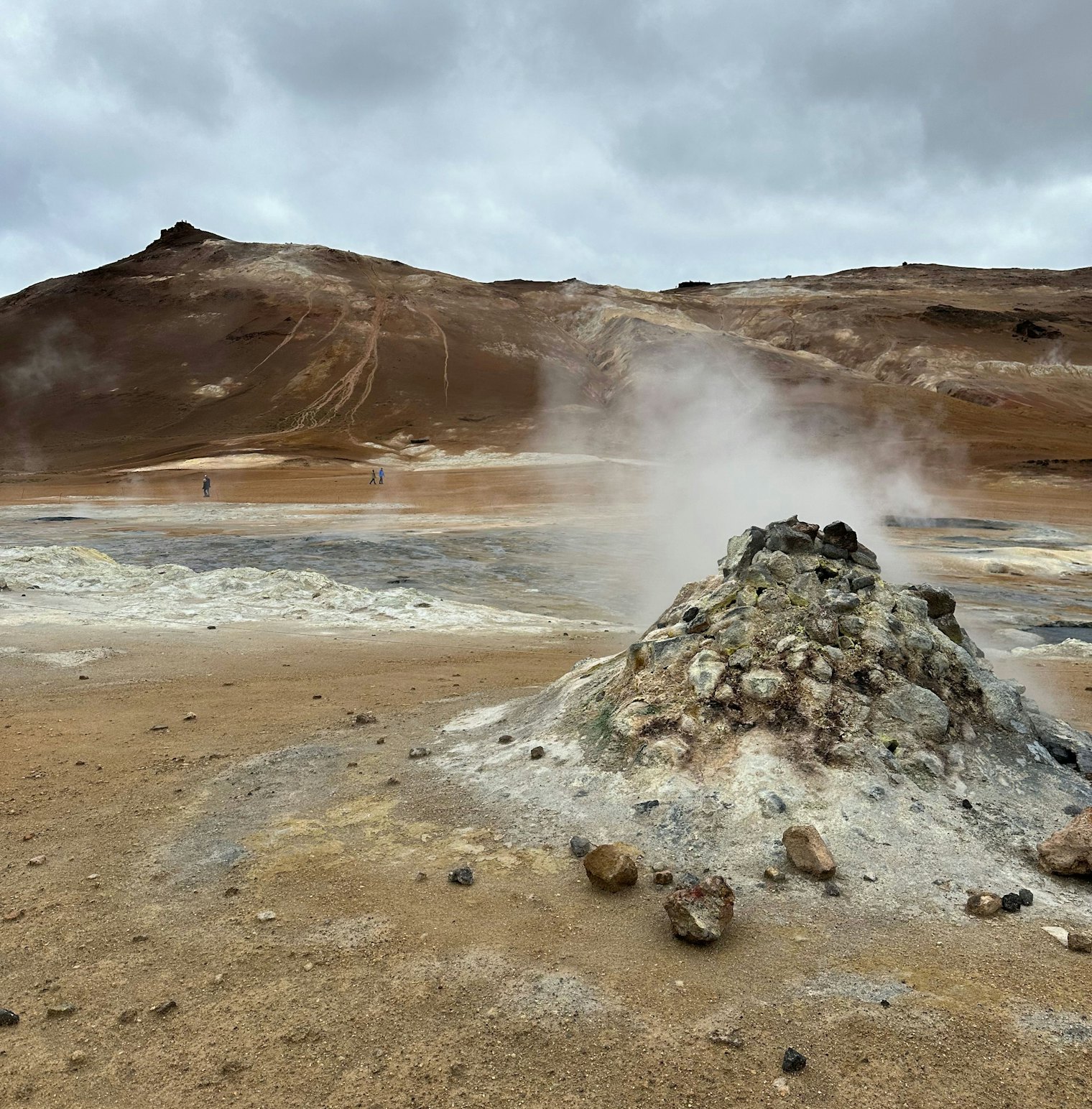 At the geothermal areas, including this steam vent at Hverir, there's a constant reminder of the activity just below the surface.
