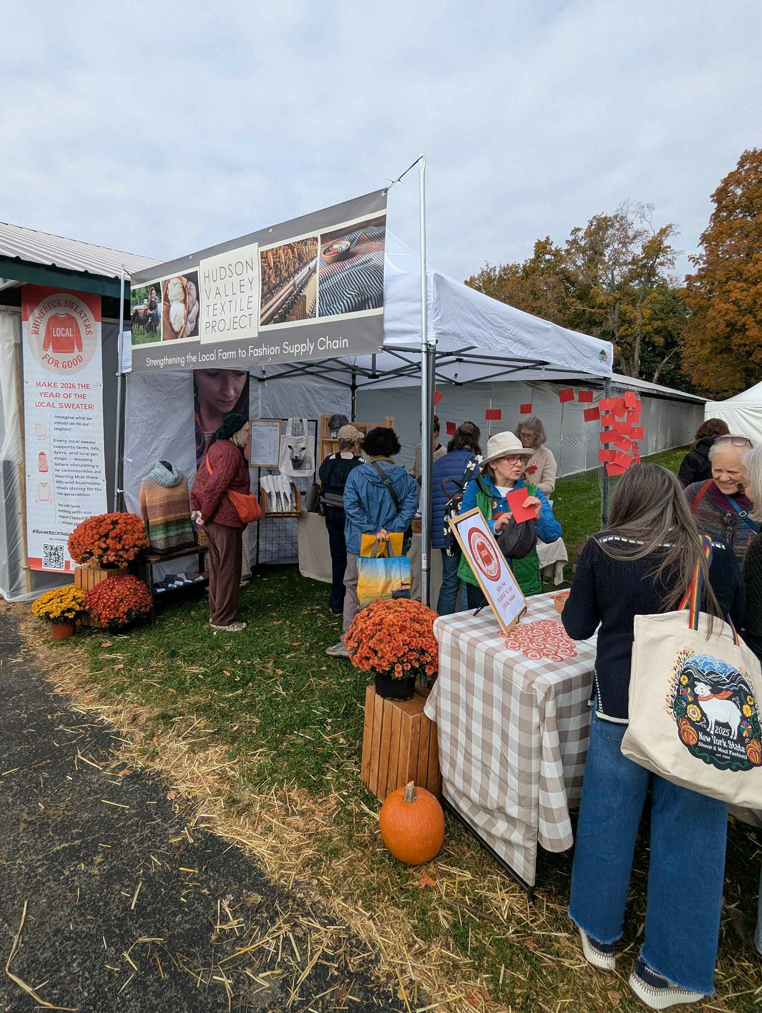 At the 2025 event, the HVTP team introduced the idea for the 2026 Rhinebeck sweater, with the goal of hundred—if not thousands—of 2026 sweaters made with locally sourced and processed fibers.