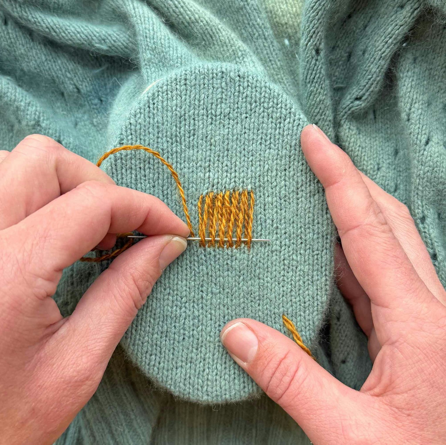 A plain weave like this one creates a clean edge to your visible mend.