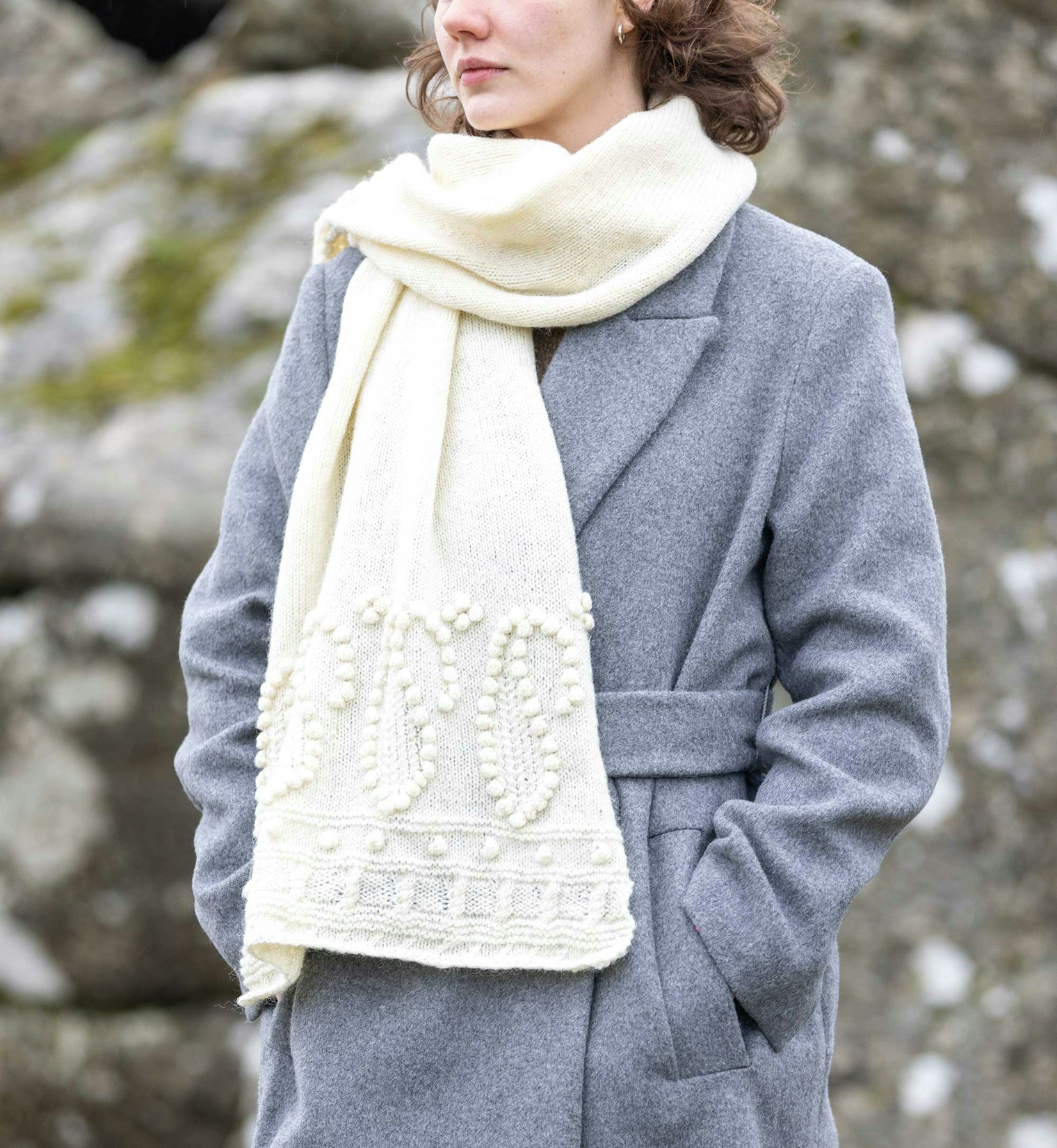 The Malvina Shawl uses Portland wool in a cozy, elegant wrap. Photo by Jason Jenkins, courtesy of David & Charles.