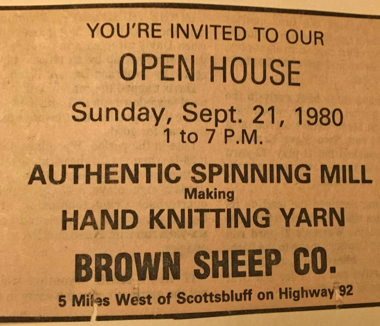 An ad for an open house during the early years.