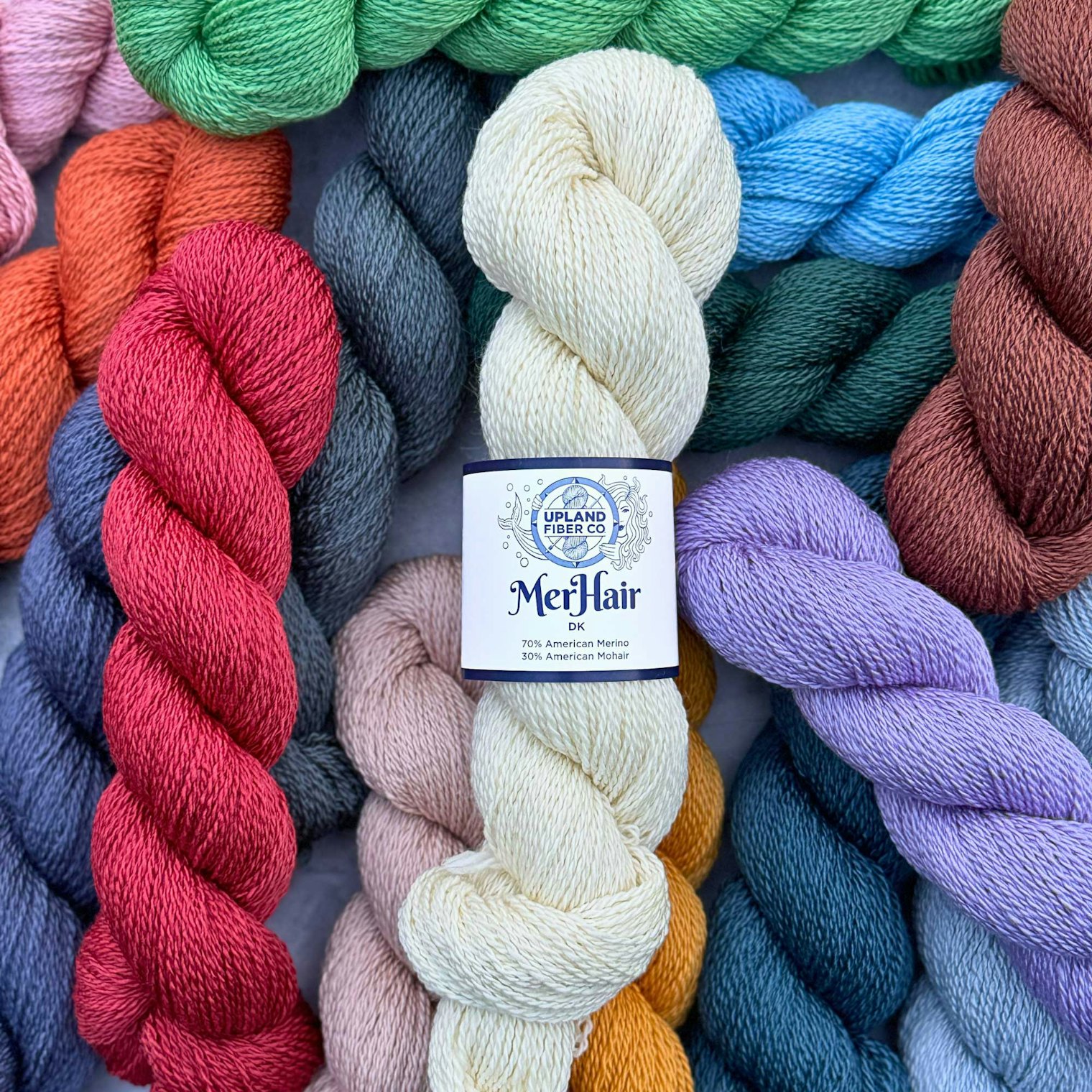 MerHair DK, a blend of American Merino wool and mohair.