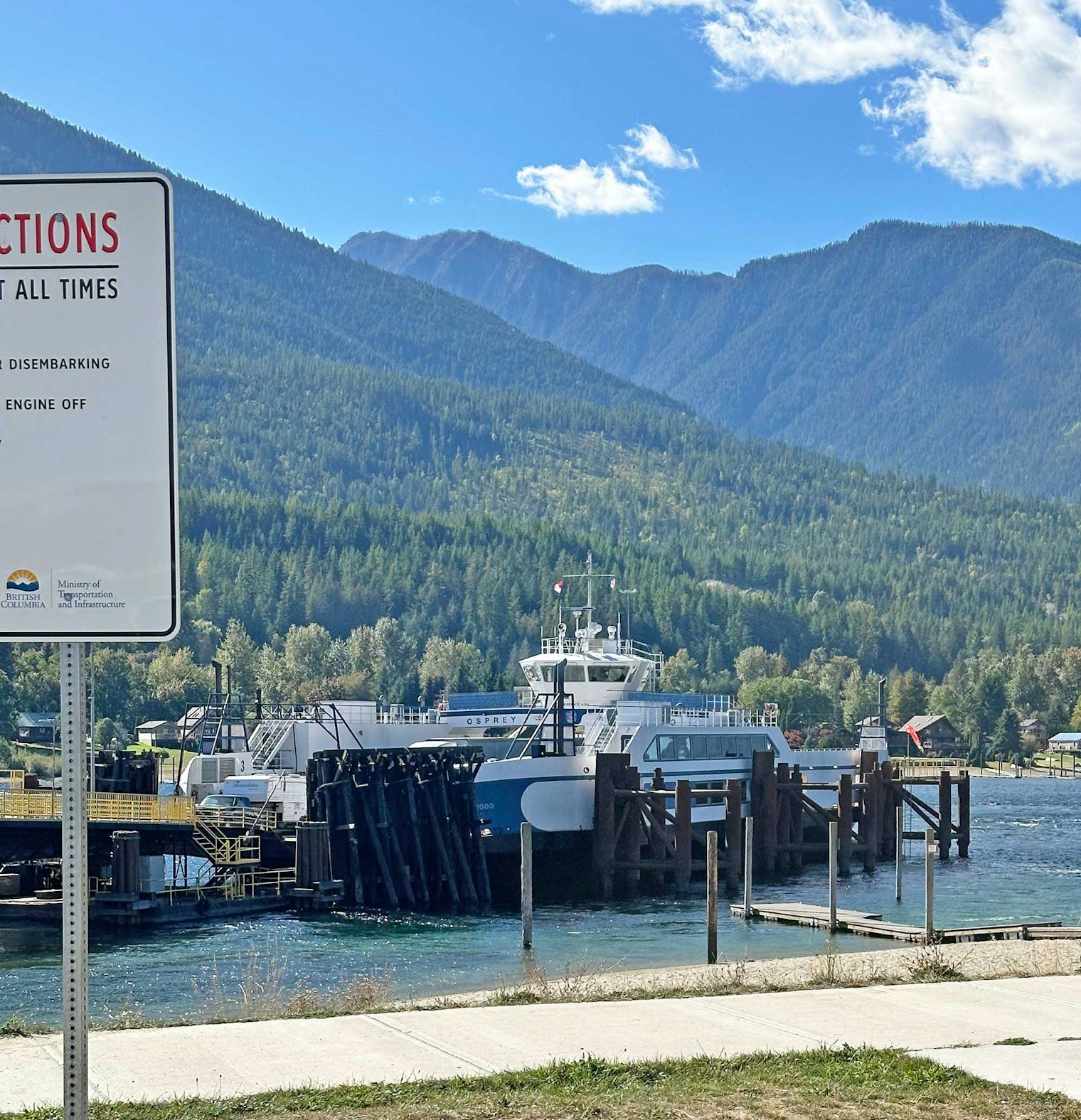 The Balfour-Kootenay Bay Ferry, located at the west arm of the Kootenay Lake.
