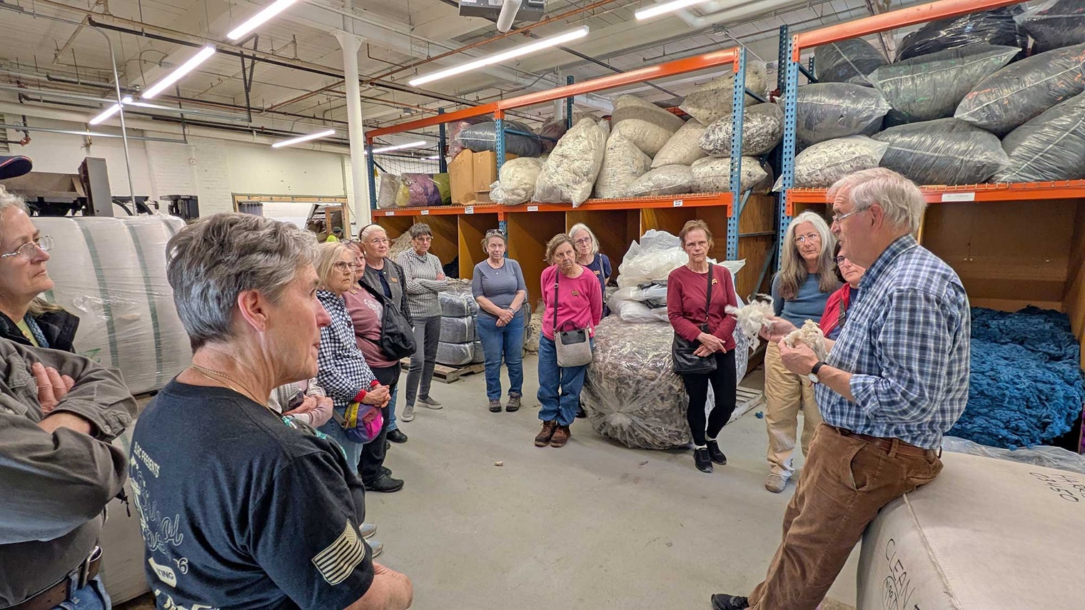 Owner of Harrisville Designs John Colony begins the mill tour.
