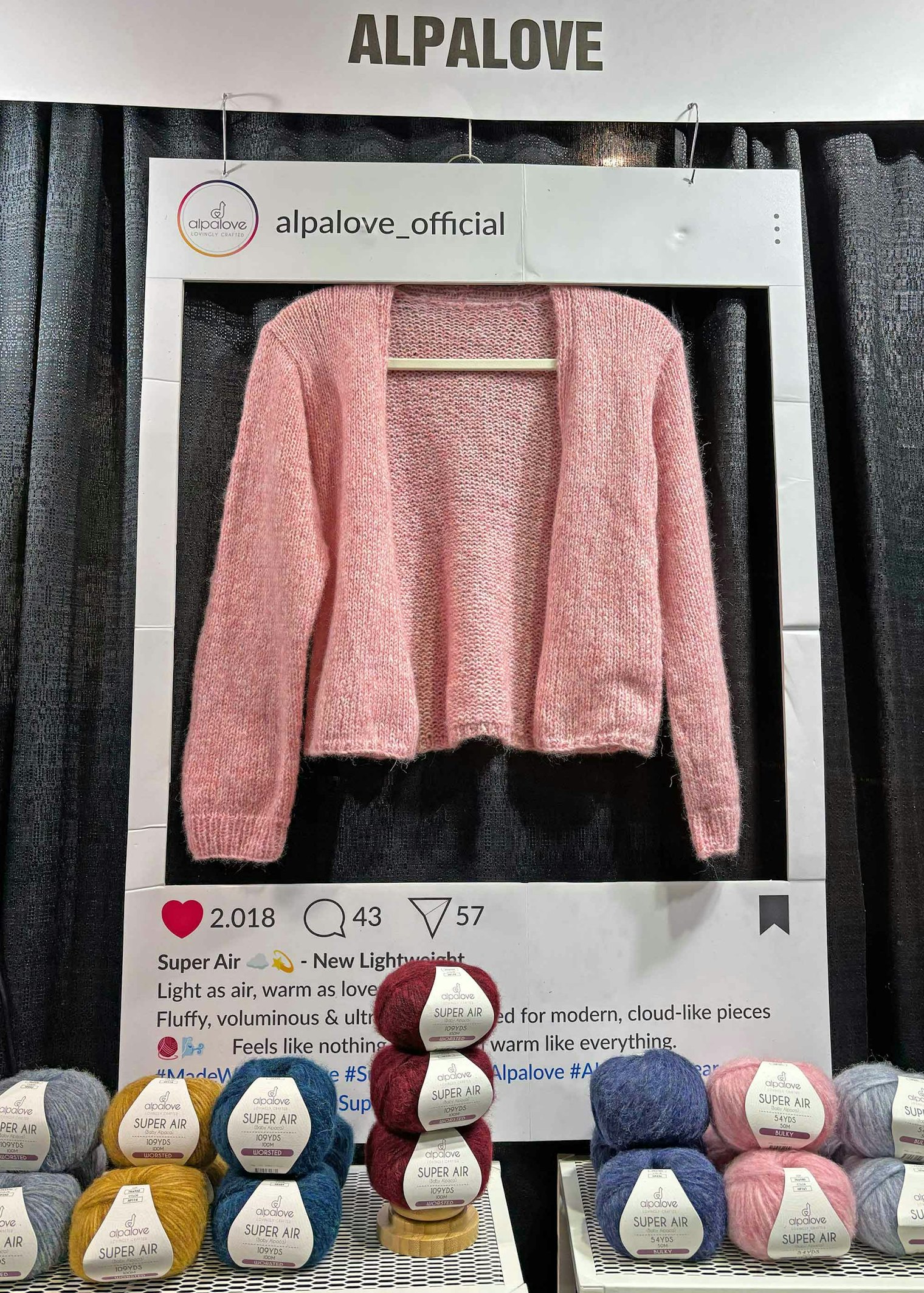Alpalove’s Super Air knit into a comforting cardigan.