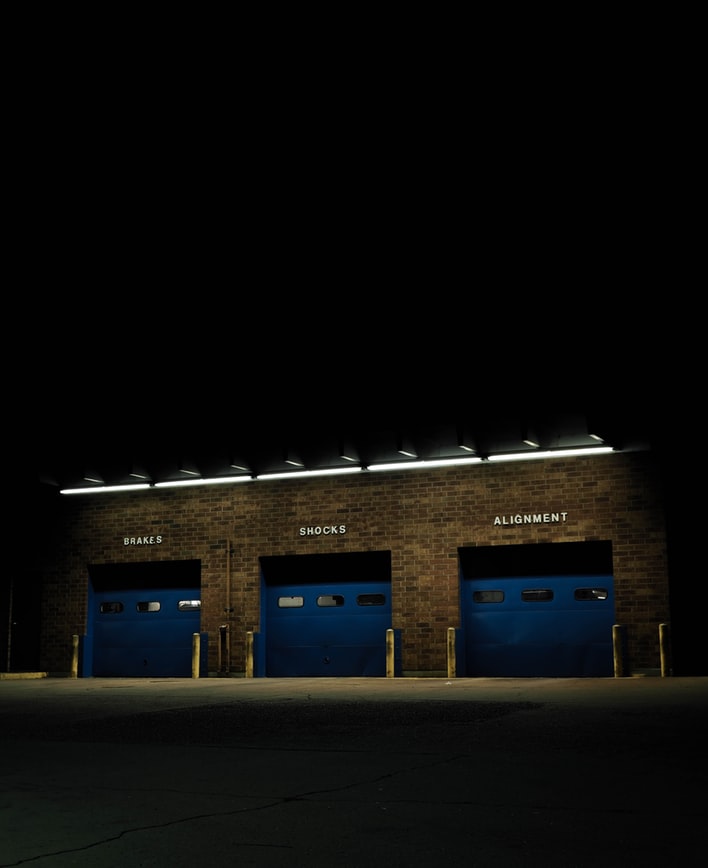 blue shop door