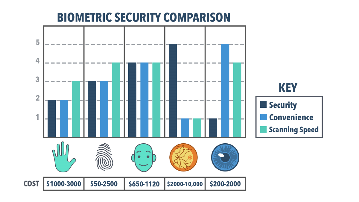 iris scanner and biometric security info-graphic